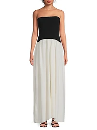 Soglio Colorblocked Strapless Maxi Dress