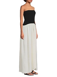 Soglio Colorblocked Strapless Maxi Dress