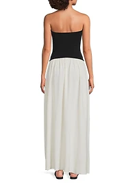 Soglio Colorblocked Strapless Maxi Dress