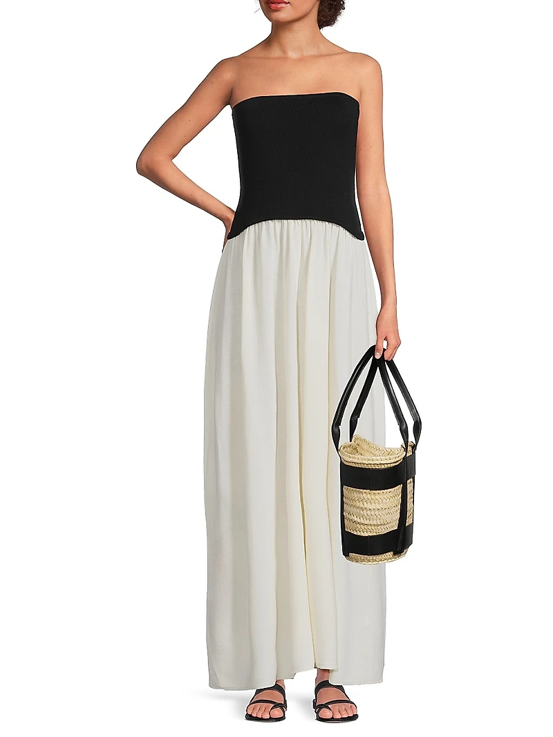 Soglio Colorblocked Strapless Maxi Dress