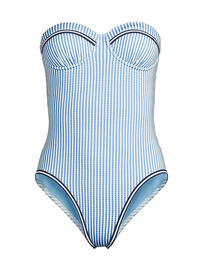 Alma French Stripe One-Piece Swimsuit