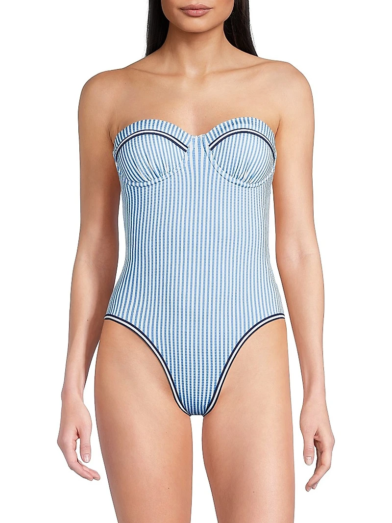 Alma French Stripe One-Piece Swimsuit