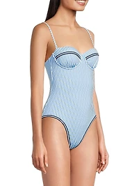 Alma French Stripe One-Piece Swimsuit