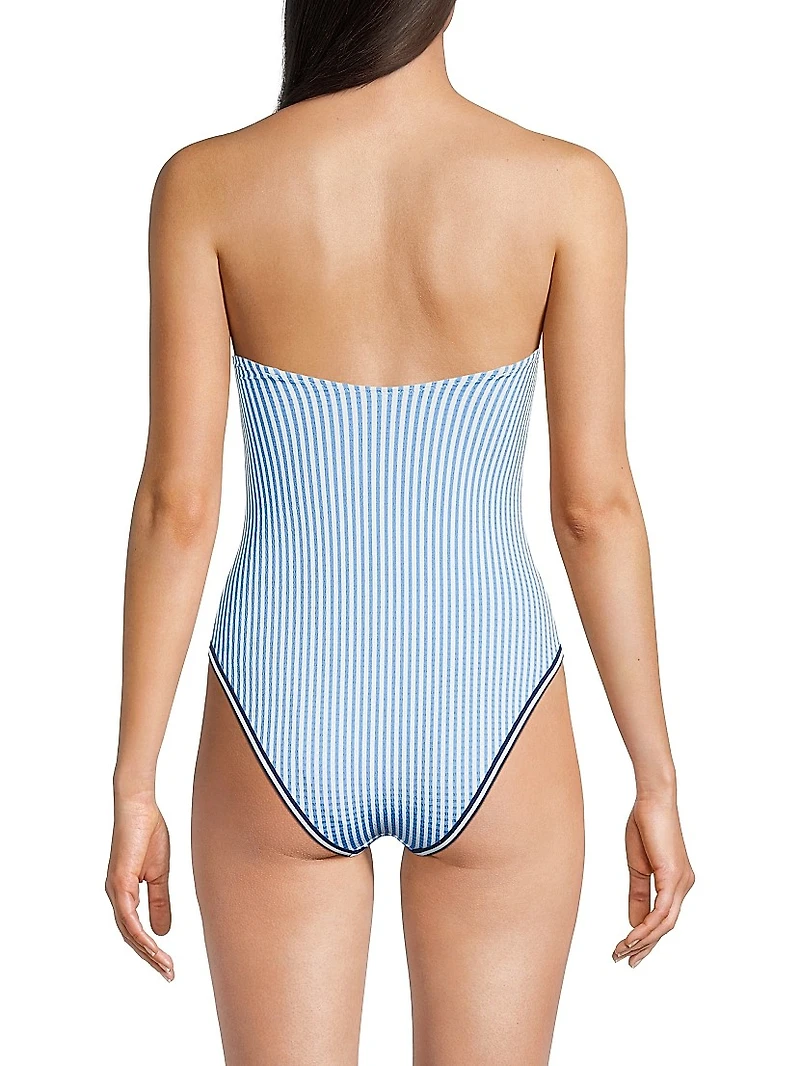 Alma French Stripe One-Piece Swimsuit