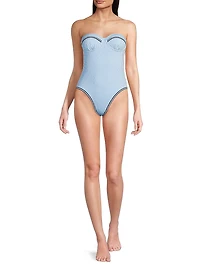 Alma French Stripe One-Piece Swimsuit