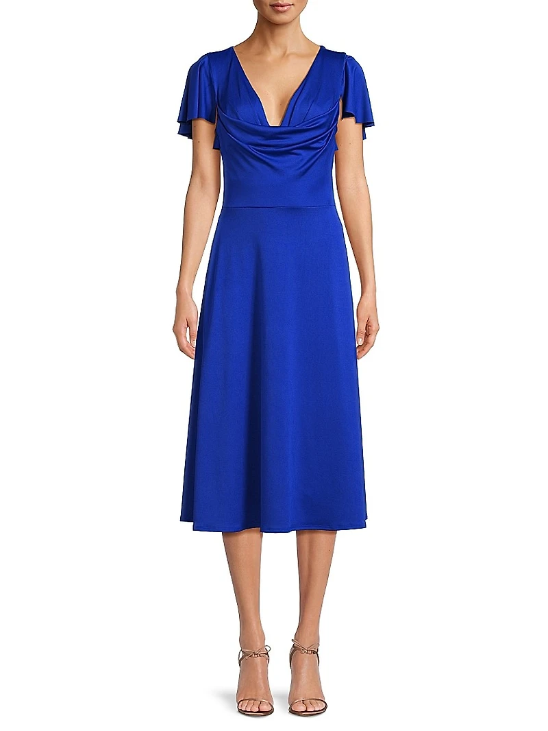 Anabela Satin Midi-Dress