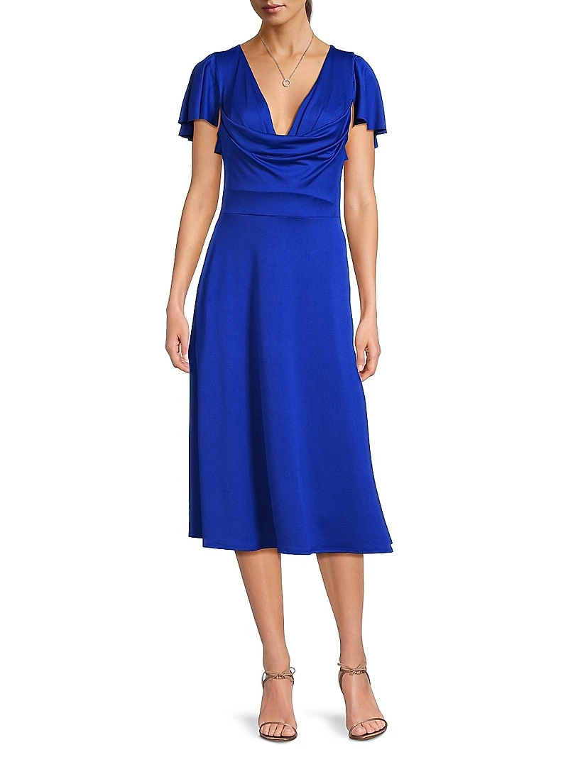 Anabela Satin Midi-Dress