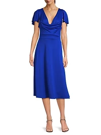 Anabela Satin Midi-Dress