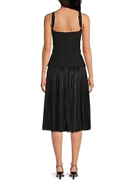 Noemia Stretch-Crepe Belted Midi-Dress