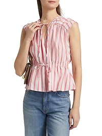 Caroline Striped Tie Top