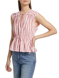 Caroline Striped Tie Top