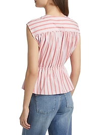 Caroline Striped Tie Top