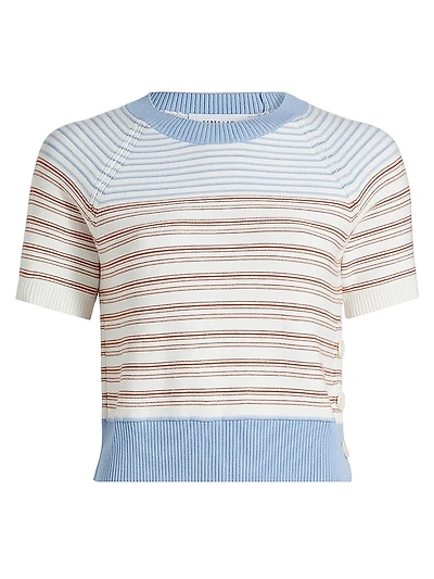 Case Short-Sleeve Striped Sweater
