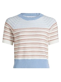 Case Short-Sleeve Striped Sweater