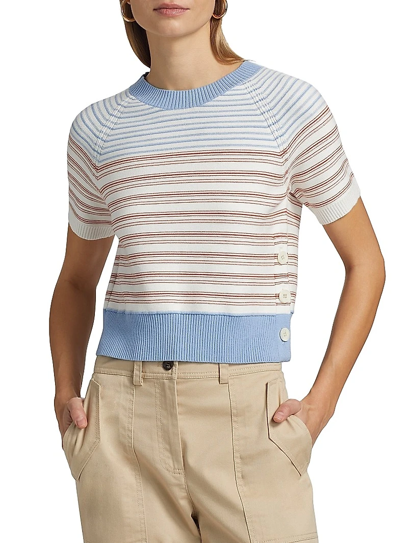 Case Short-Sleeve Striped Sweater