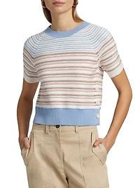 Case Short-Sleeve Striped Sweater