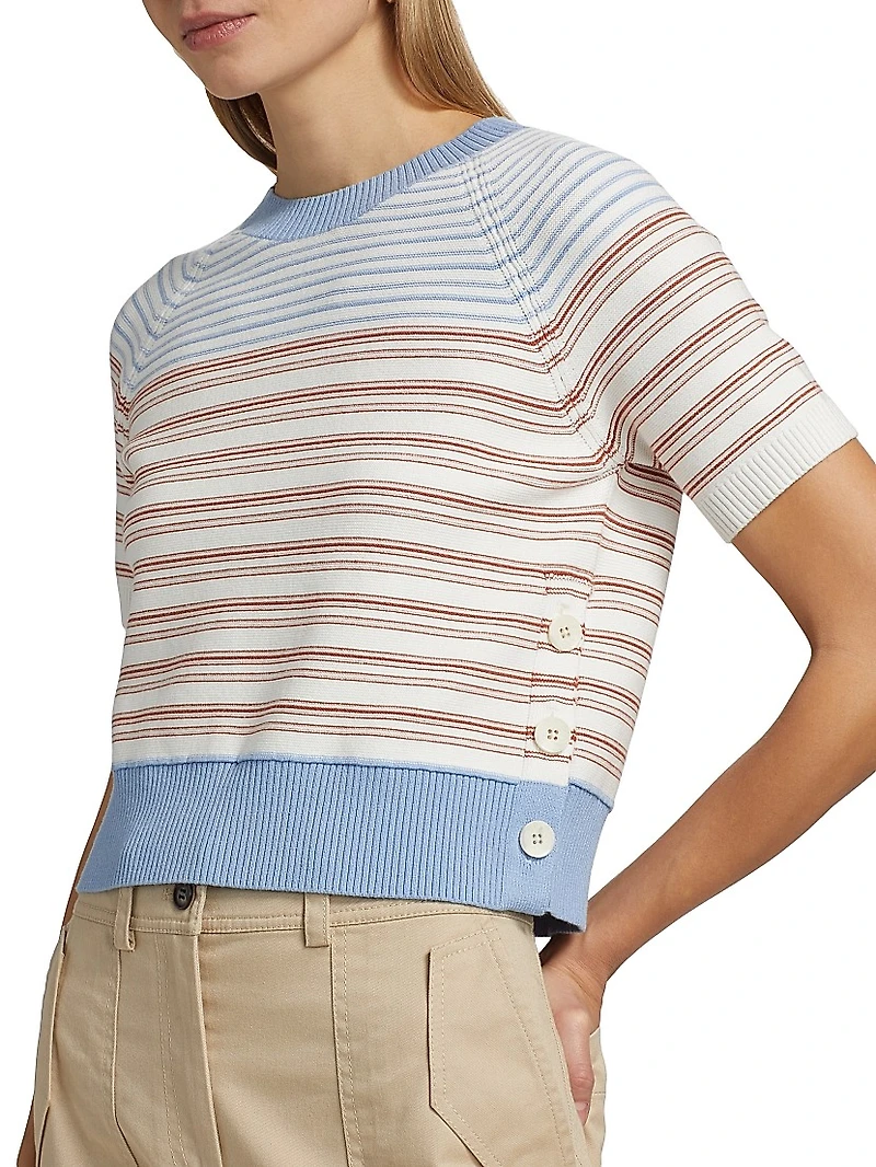 Case Short-Sleeve Striped Sweater