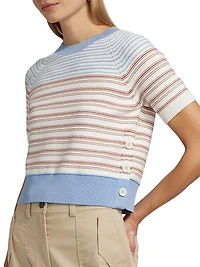Case Short-Sleeve Striped Sweater