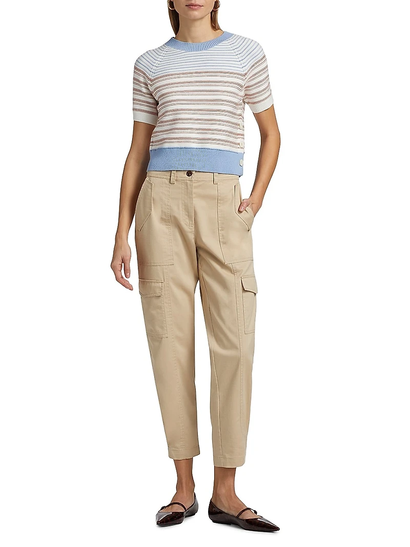 Case Short-Sleeve Striped Sweater