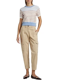 Case Short-Sleeve Striped Sweater