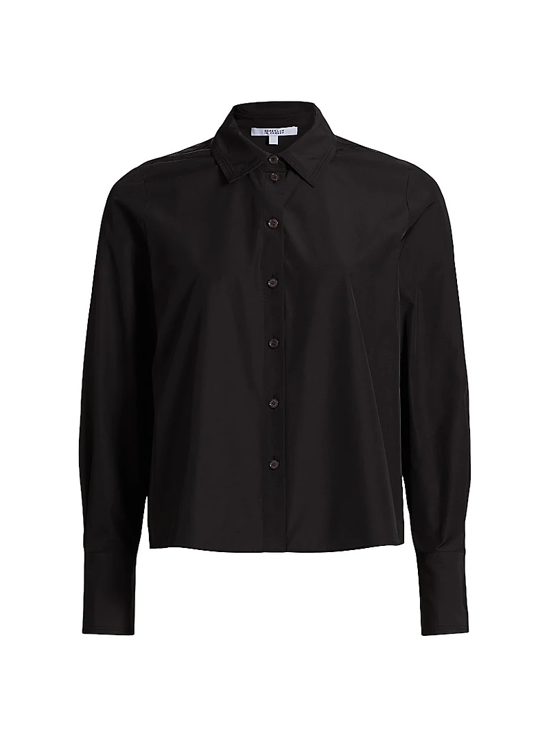 Cotton-Blend Button-Front Top