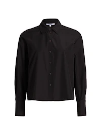 Cotton-Blend Button-Front Top