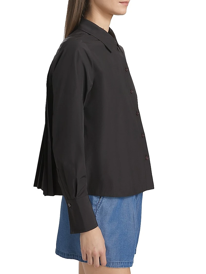 Cotton-Blend Button-Front Top