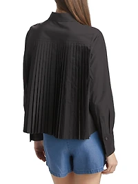 Cotton-Blend Button-Front Top