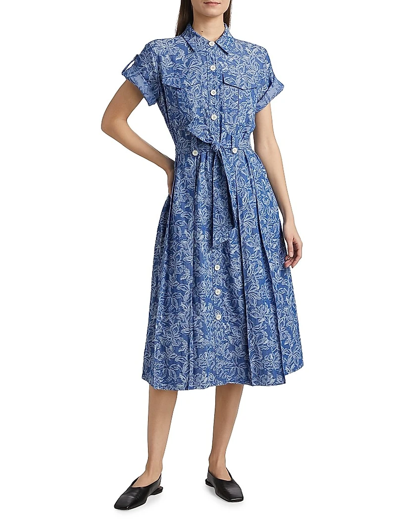 Gaelle Floral Belted Utility Dress