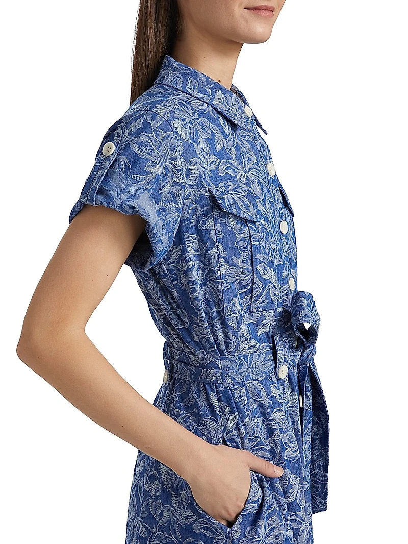 Gaelle Floral Belted Utility Dress