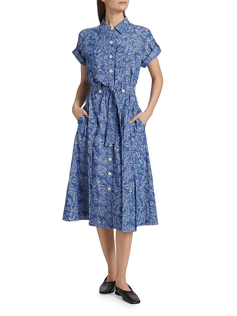 Gaelle Floral Belted Utility Dress