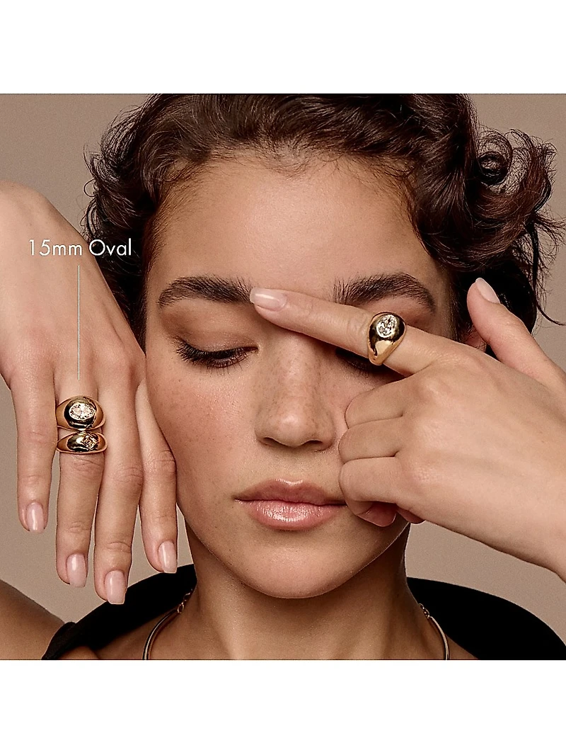 Petra 14K Yellow Gold & TCW Lab-Grown Diamond Ring