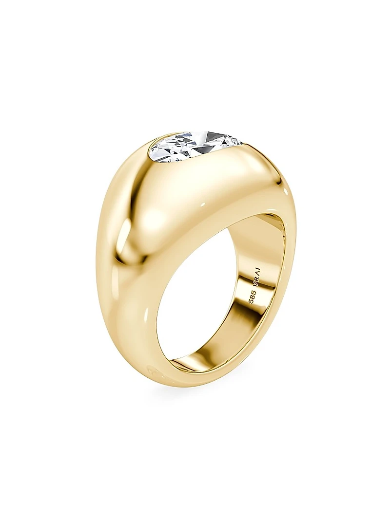 Petra 14K Yellow Gold & TCW Lab-Grown Diamond Ring