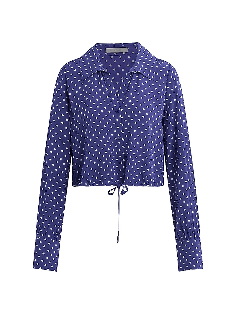 Parker Polka Dot Tie-Hem Top