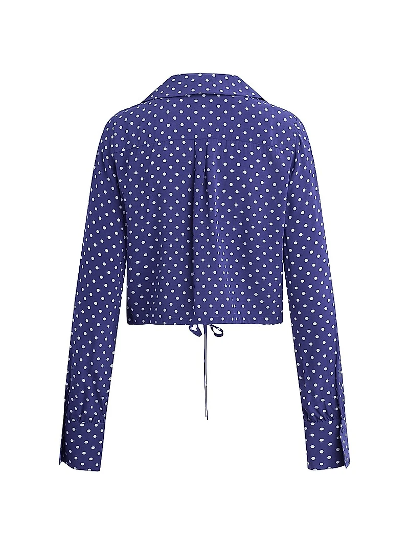 Parker Polka Dot Tie-Hem Top