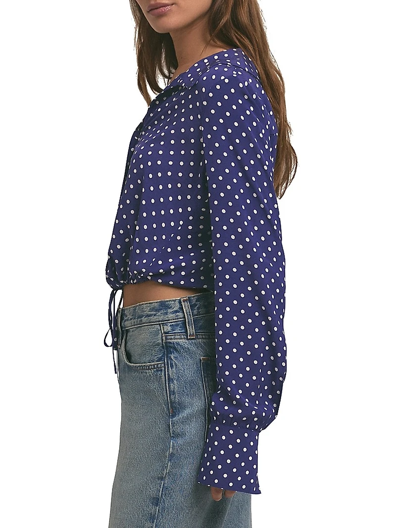 Parker Polka Dot Tie-Hem Top