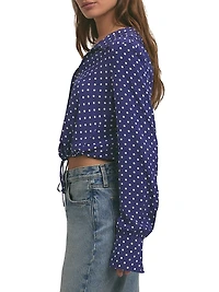 Parker Polka Dot Tie-Hem Top