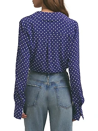 Parker Polka Dot Tie-Hem Top