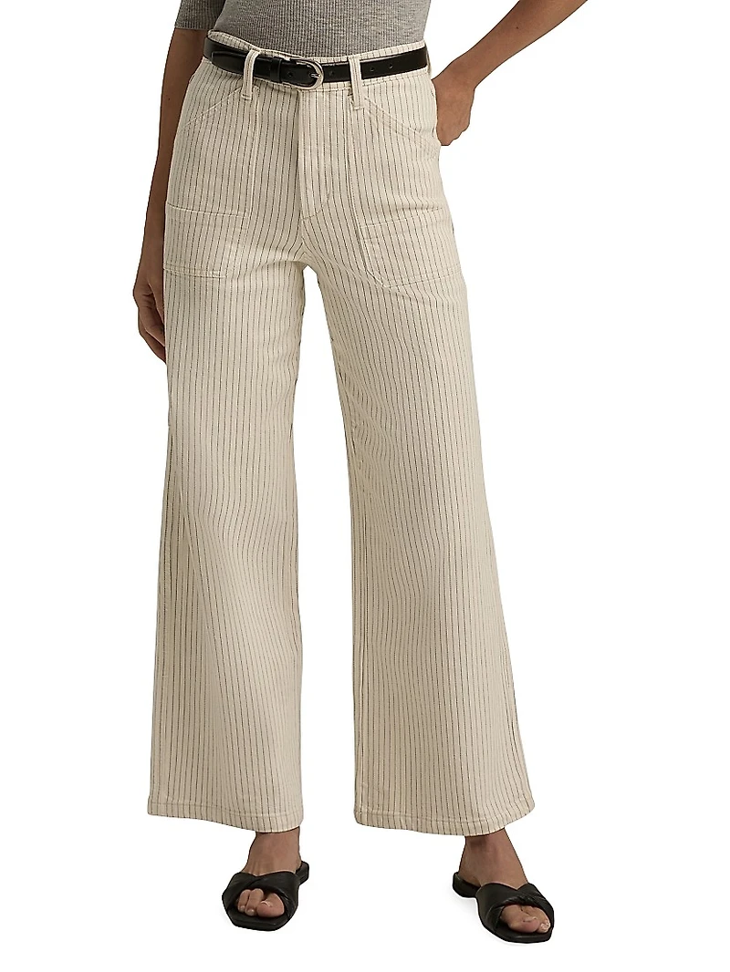 The Mischa Striped Cotton Utility Pants