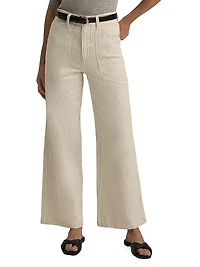 The Mischa Striped Cotton Utility Pants