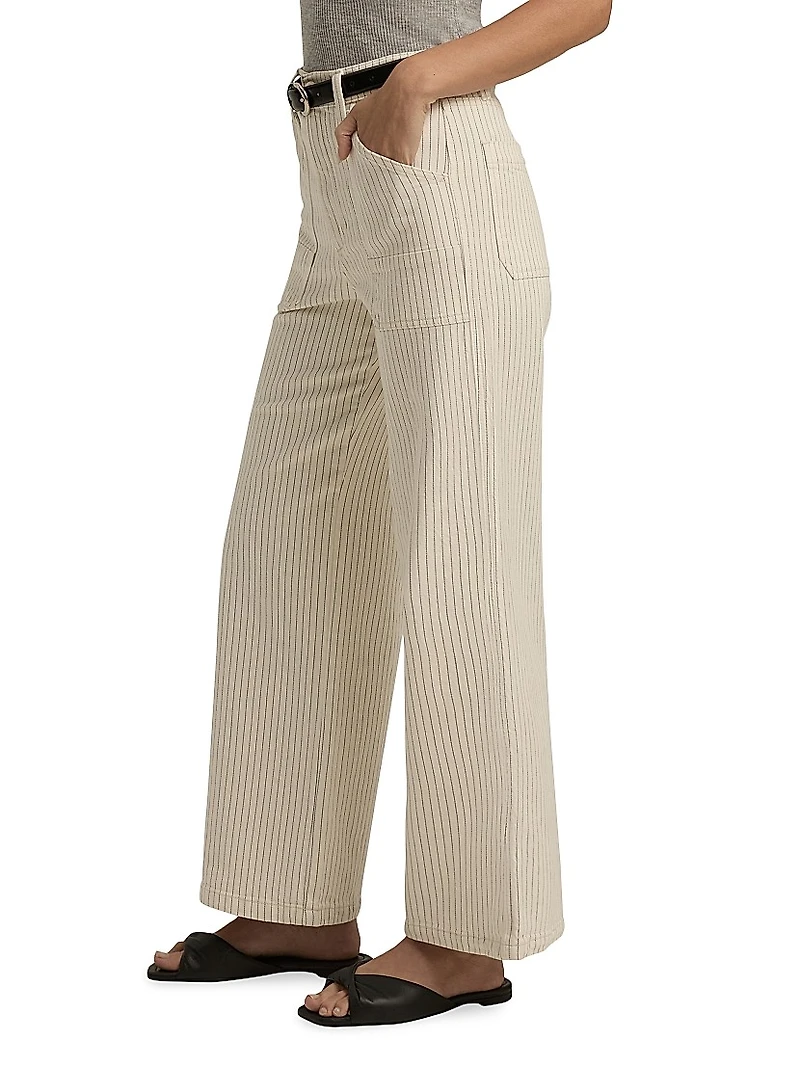 The Mischa Striped Cotton Utility Pants