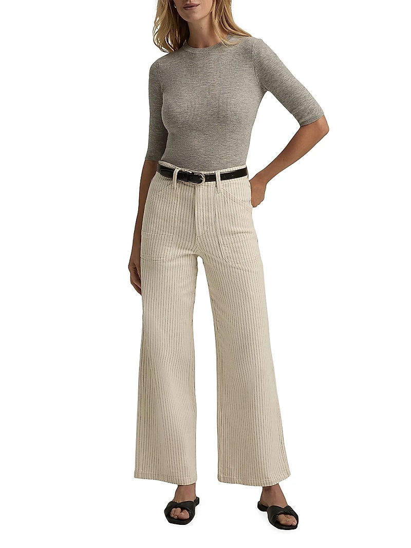 The Mischa Striped Cotton Utility Pants