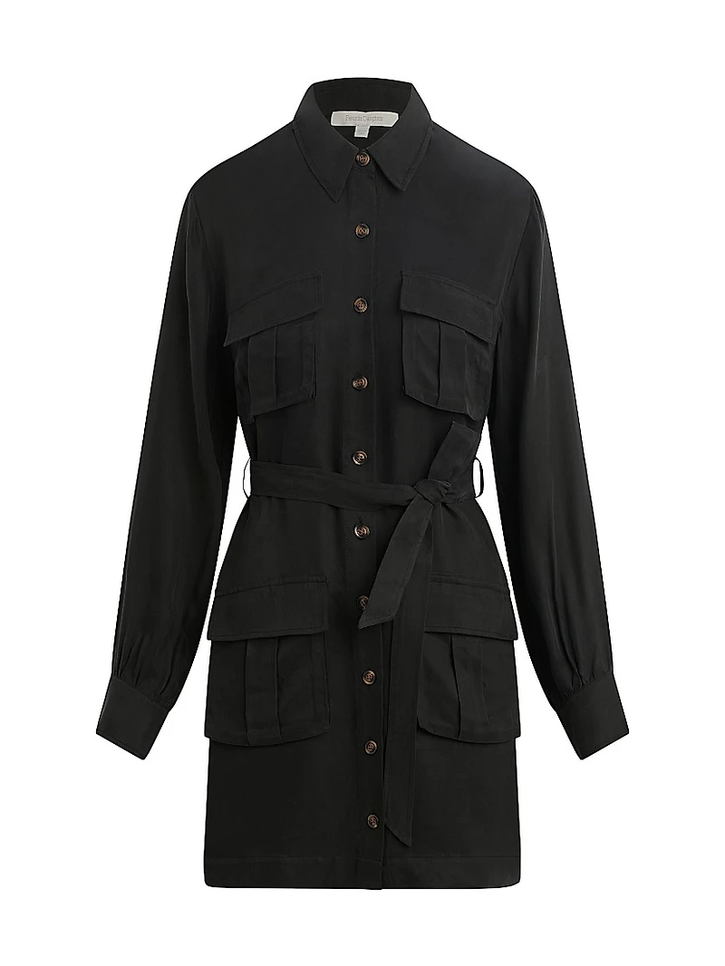 The Utility Glamour Belted Mini Shirtdress