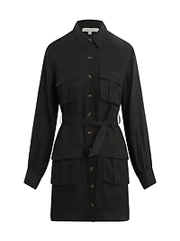 The Utility Glamour Belted Mini Shirtdress