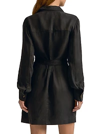 The Utility Glamour Belted Mini Shirtdress