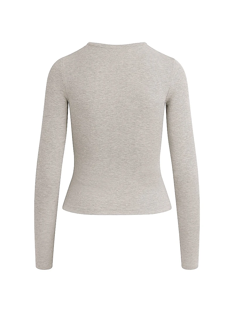 The Ribbed Henley Top