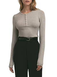 The Ribbed Henley Top