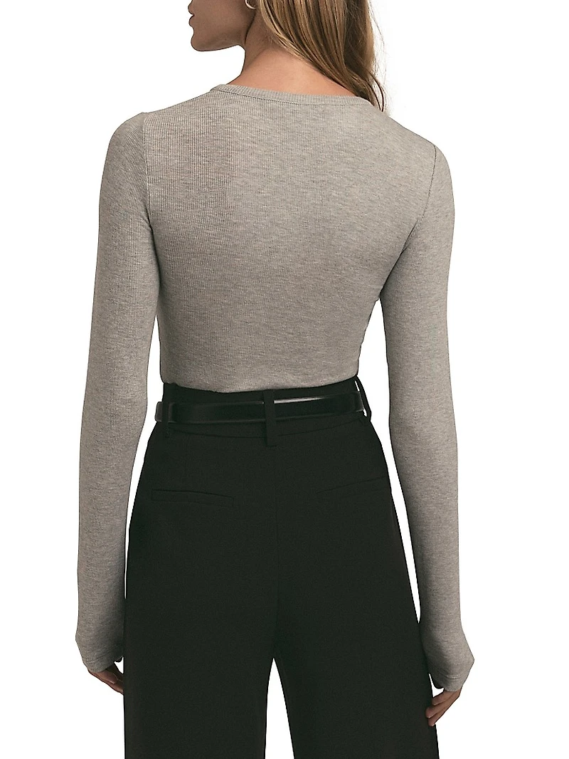 The Ribbed Henley Top