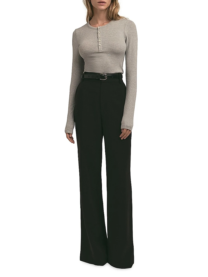 The Ribbed Henley Top