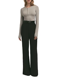 The Ribbed Henley Top